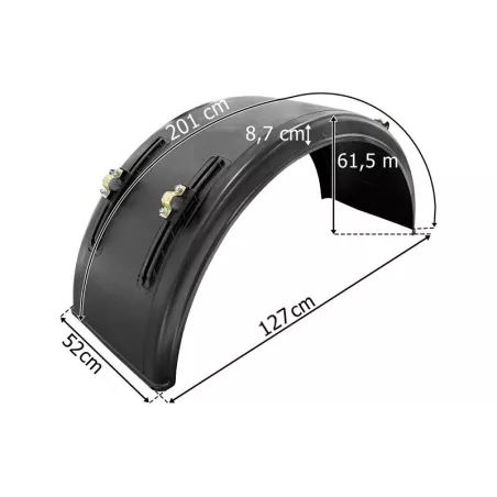 Guardbarros Trasero 1270x520 (Plástico, Soporte Ajustable)