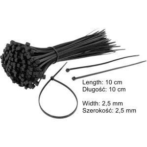 Cable Zip Ties Black 2.5×100mm (100 Pcs)