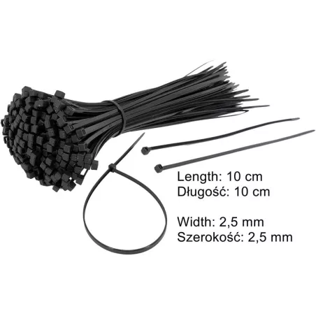 Cable Zip Ties Black 2.5×100mm (100 Pcs)