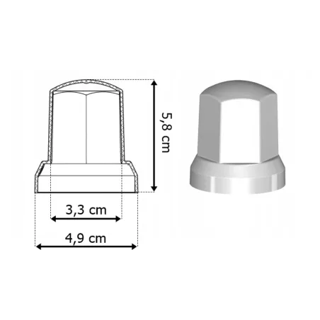 Wheel Nut Cover S-33 (High, Plastic, Black)