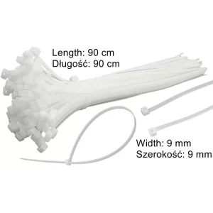 Cable Zip Ties White 9×900mm (100 Pcs)