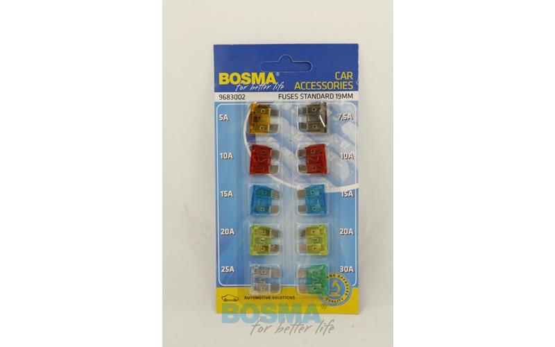 Bosma Fusibles Planos Standard 19mm (Juego de 10 Piezas)