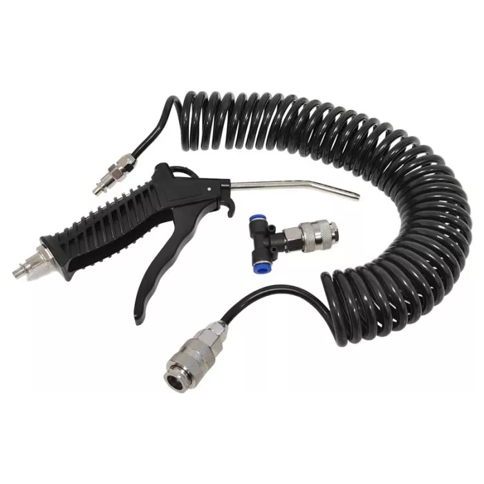 Druckluftpistole Spiralschlauch Blaspistolet Schnellkupplung LKW Ø6