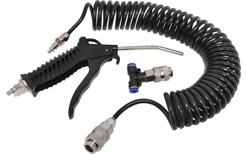 Druckluftpistole Spiralschlauch Blaspistolet Schnellkupplung LKW Ø6