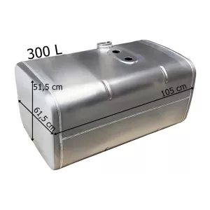 MAN Fuel Tank 300L 1050x515x615 (Aluminium, 2 Openings)
