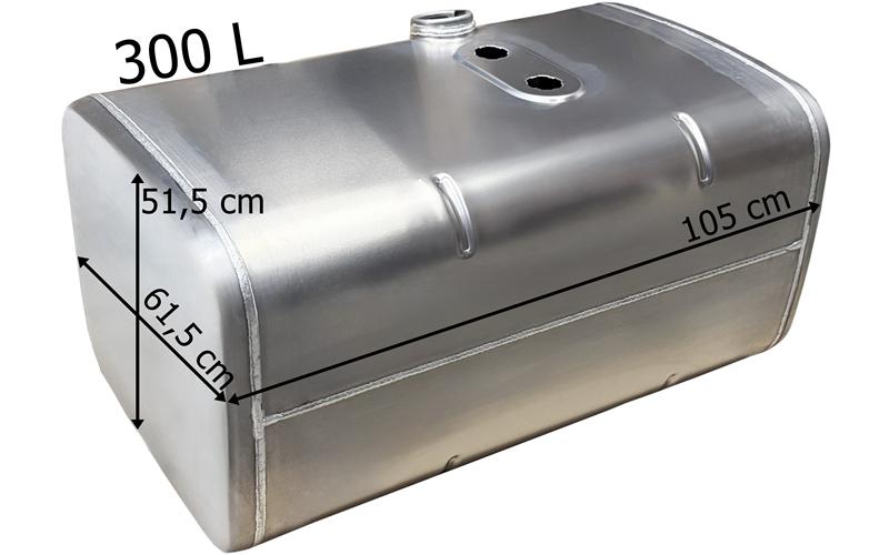 MAN Réservoir de Carburant 300L 1050x515x615 (Aluminium, 2 Ouvertures)