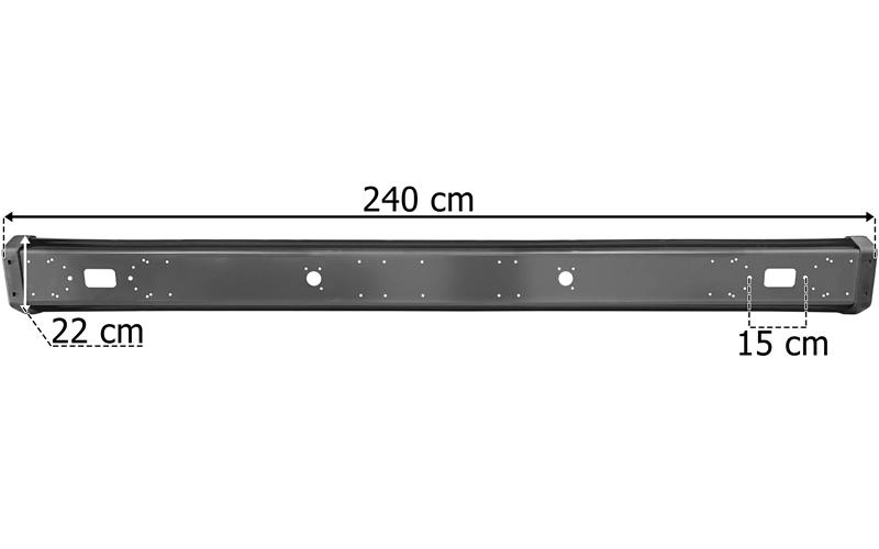 Trailer Rear Bumper 2400mm (Grey)