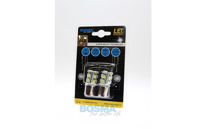 Bosma Bombilla 24V 13xLED SMD5050 BA15S 6000k Blanca