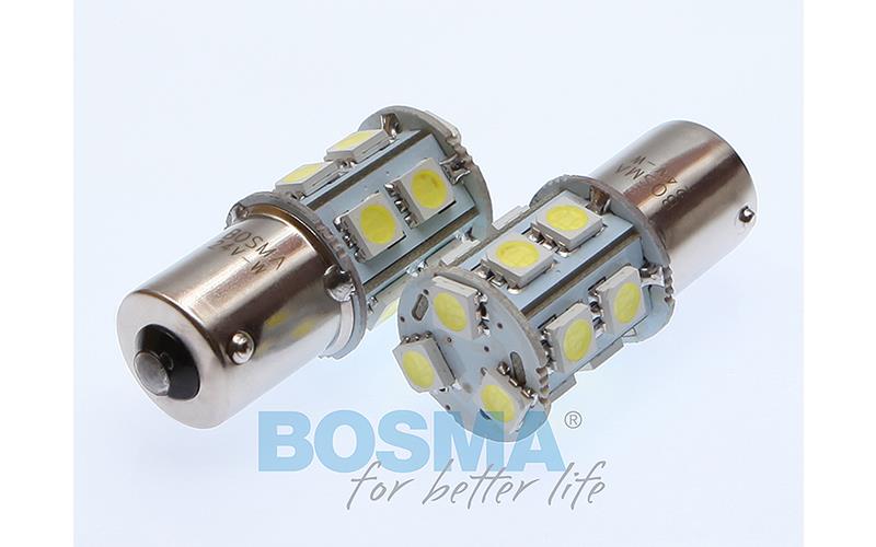 Bosma Ampoule 24V 13xLED SMD5050 BA15S 6000k Blanche