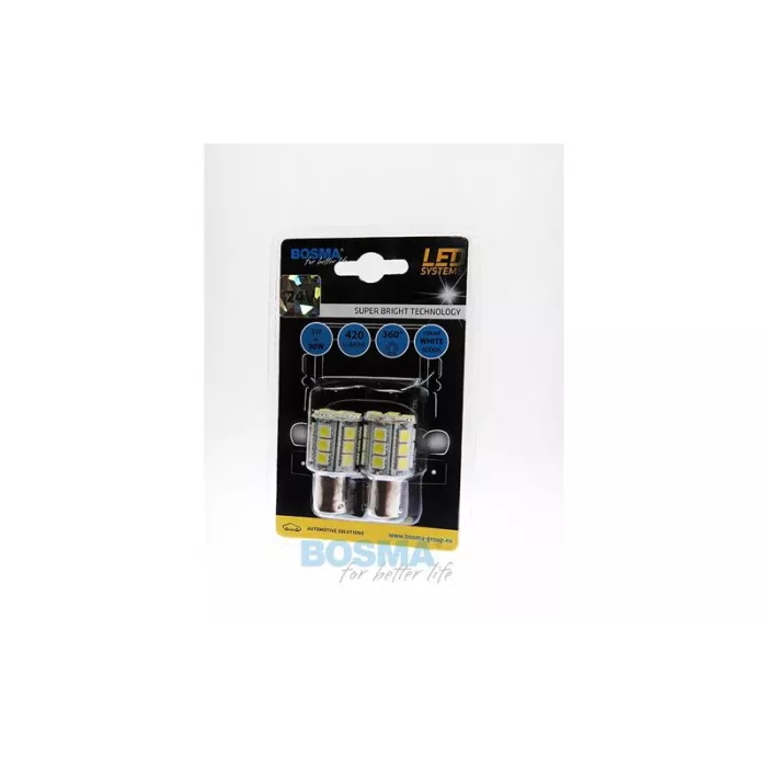 Bosma ЛАМПА 24V 24xLED SMD5050 BA15S 6000k БЕЛАЯ (2 ШТУКИ)