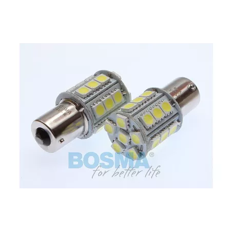 Bosma Bombilla 24V 24xLED SMD5050 BA15S 6000k Blanca (2 Piezas)