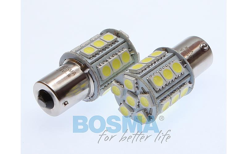 Bosma Bombilla 24V 24xLED SMD5050 BA15S 6000k Blanca (2 Piezas)