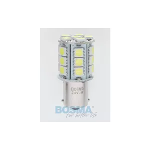 Bosma Bombilla 24V 24xLED SMD5050 BA15S 6000k Blanca (2 Piezas)