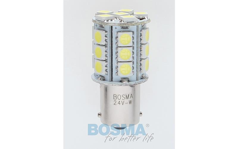 Bosma Ampoule 24V 24xLED SMD5050 BA15S 6000k Blanche (2 Pièces)