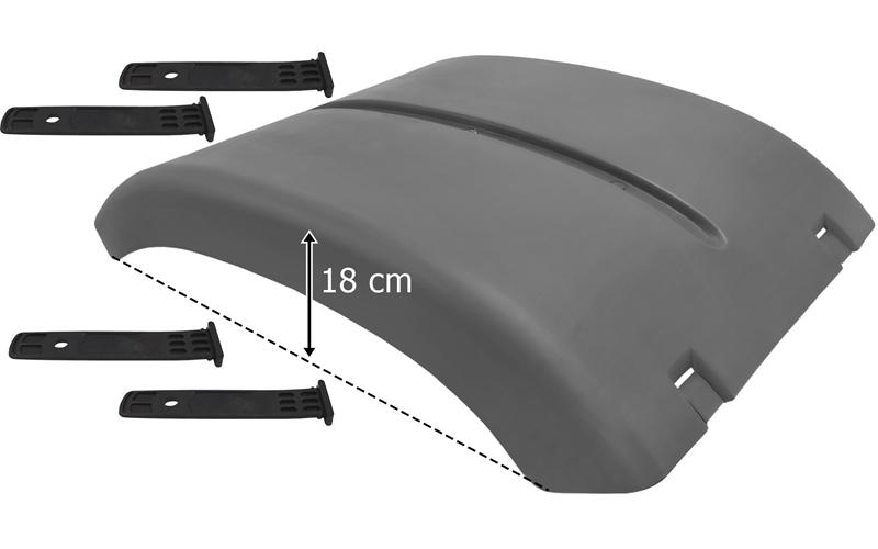 MAN TGX / TGA / TGS Nadkole / Błotnik Tylny Część Górna (Płaski, z Zaczepami, Szary)
