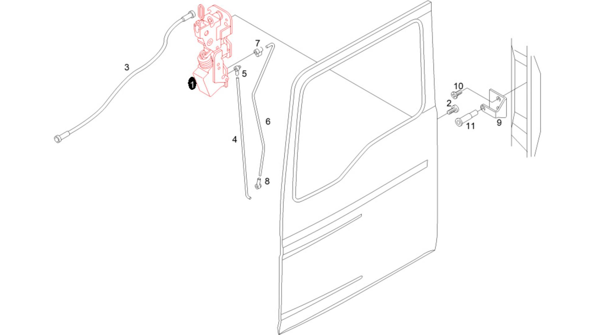 MAN TGX / TGS / TGA / TGL / TGM Serrure de Porte Gauche