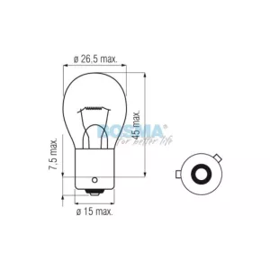 Bosma Bombilla 24V 21W PY21W BAU15S ámbar (Paquete Individual)