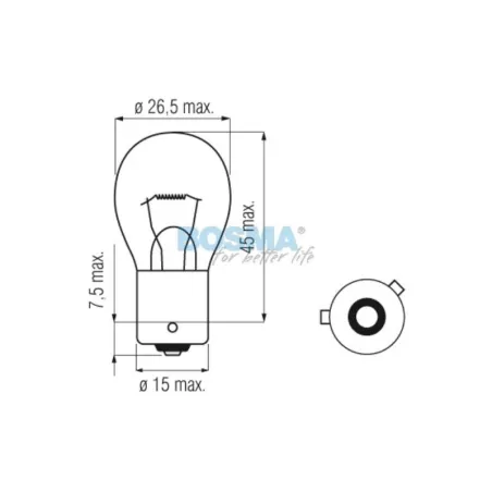 Bosma ЛАМПА 24V 21W PY21W BAU15S Amber (Single Box)