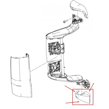 MAN TGX (2021-) Tapa de Brazo del Espejo Retrovisor Inferior Dch