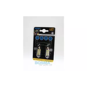 Bosma Bombilla 24V 6xLED SMD5050 SV8,5 12x36 6000k Blanca (2 Piezas)