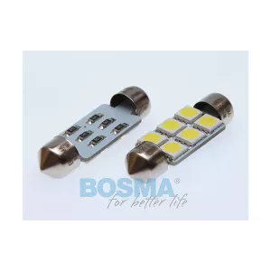 Bosma Bombilla 24V 6xLED SMD5050 SV8,5 12x36 6000k Blanca (2 Piezas)
