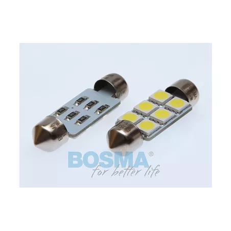Bosma Bulb 24V 6xLED SMD5050 SV8.5 12x36 6000k White (2 Pieces)