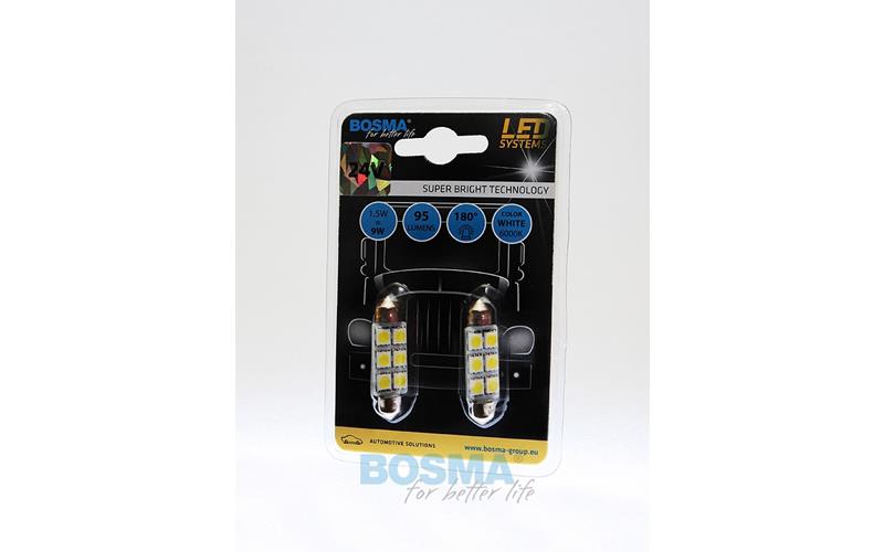 Bosma Bombilla 24V 6xLED SMD5050 SV8,5 10x41 6000k Blanca