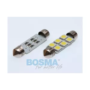 Bosma Ampoule 24V 6xLED SMD5050 SV8,5 10x41 6000k Blanche