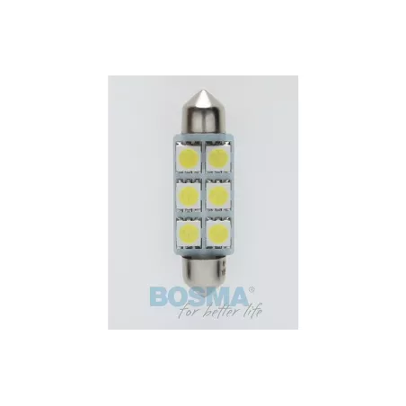 Bosma Bombilla 24V 6xLED SMD5050 SV8,5 10x41 6000k Blanca