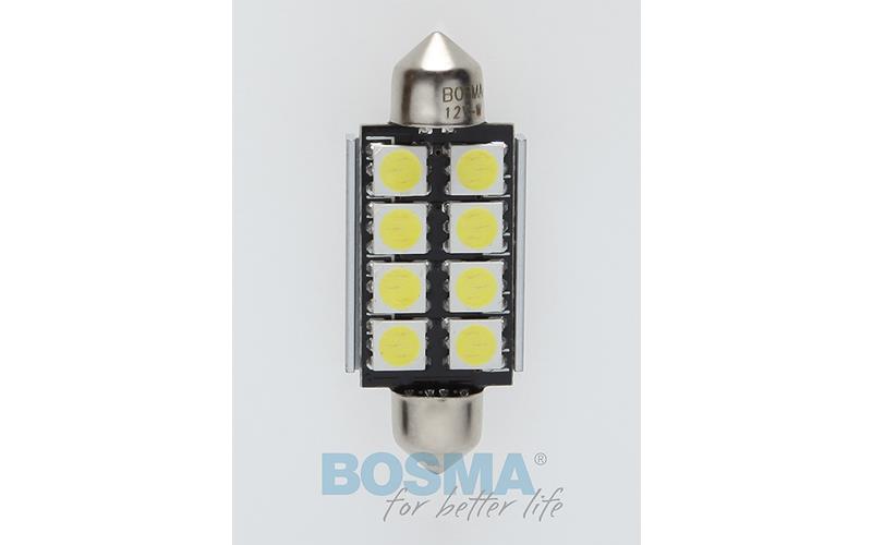 Bosma Bombilla 12V 6xLED SMD5050 SV8,5 17x41 6000k Double Polarity CANBUS Blanca (2 Piezas)