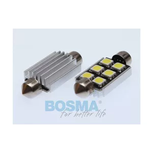Bosma Bombilla 24V 6xLED SMD5050 SV8,5 15x41 6000k Double Polarity CANBUS Blanca (2 Piezas)