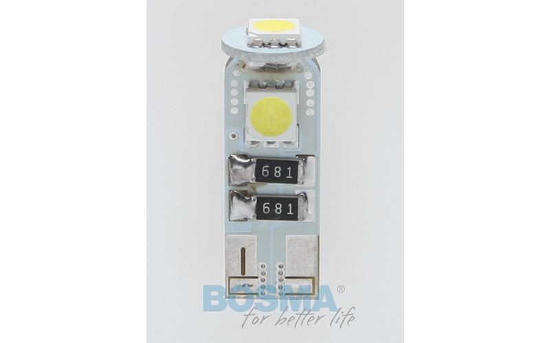 Bosma Bombilla 24V 3xLED SMD5050 T10 6000k Double Polarity CANBUS Blanca (2 Piezas)