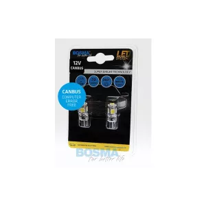 Bosma Bombilla 12V 5xLED SMD5050 T10 6000k Double Polarity CANBUS Blanca (2 Piezas)