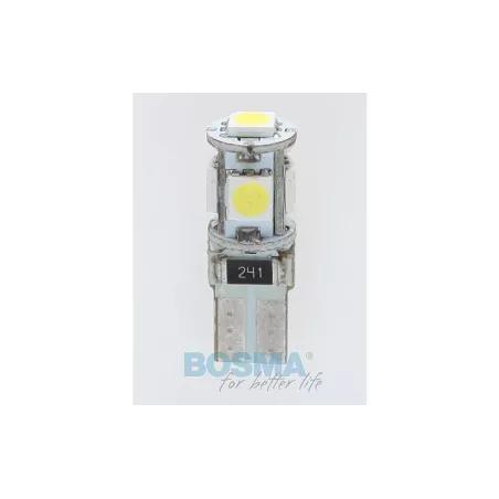 Bosma Bombilla 12V 5xLED SMD5050 T10 6000k Double Polarity CANBUS Blanca (2 Piezas)