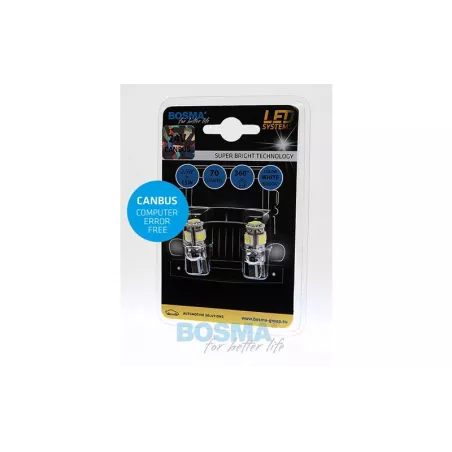 Bosma Glühlampe 24V 5xLED SMD5050 T10 6000k Doppelte Polarität CANBUS Weiss (2 Stück)