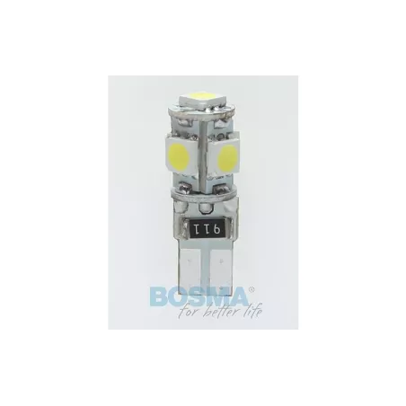 Bosma Glühlampe 24V 5xLED SMD5050 T10 6000k Doppelte Polarität CANBUS Weiss (2 Stück)