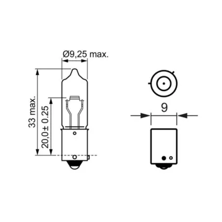 Bosma Bombilla 24V 21W H21W BAY9S Halógena