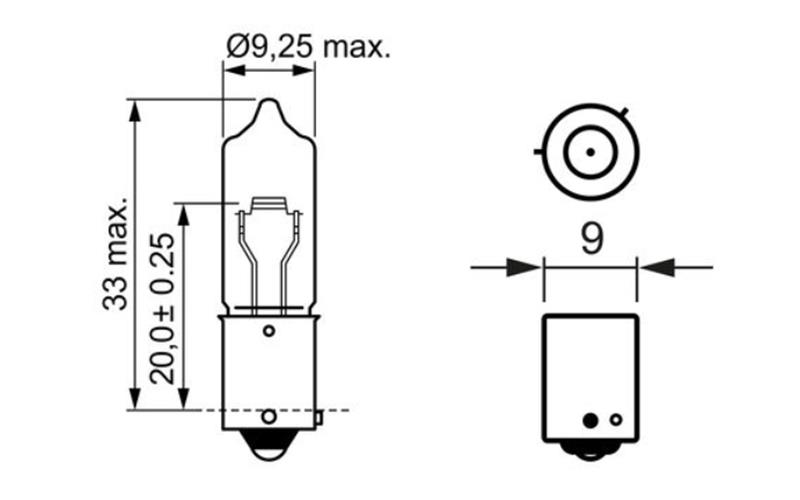 Bosma Bombilla 24V 21W H21W BAY9S Halógena