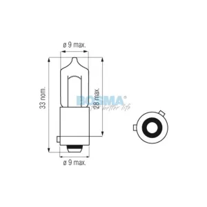 Bosma Ampoule 24V 21W H21W BAY9S Halogène