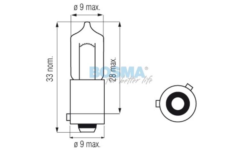 Bosma Bombilla 24V 21W H21W BAY9S Halógena