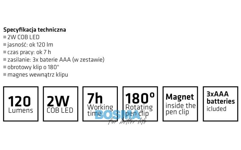 Bosma Linterna LED Tipo BolÍgrafo 120 LM