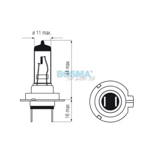 Bosma żarówka 12V 55W H7 PX26D Long Life Heavy Duty