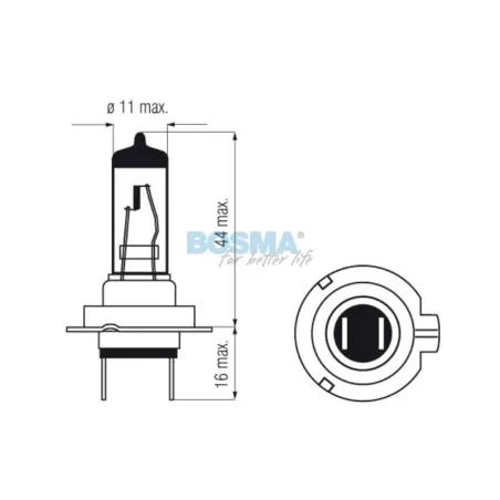 Bosma Bulb 12V 55W H7 PX26D Long Life Heavy Duty