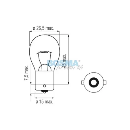 Bosma Bulb 24V 21W BA15S 25x47 Orange