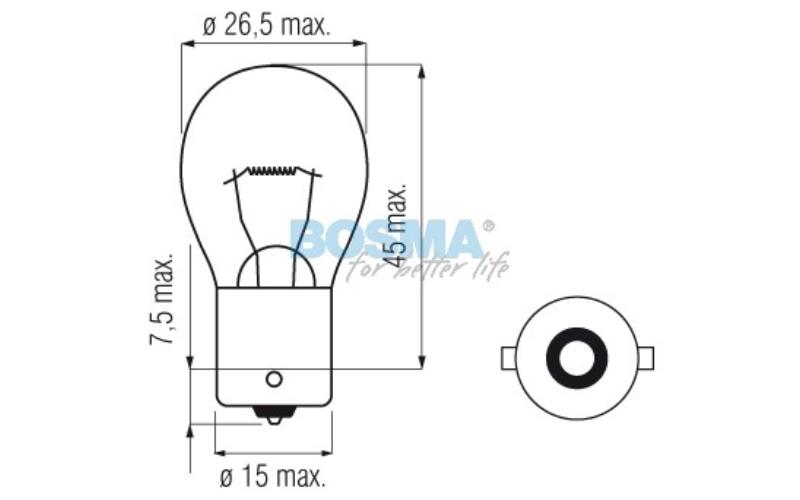 Bosma Bulb 24V 21W BA15S 25x47 Orange