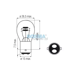 Bosma Bombilla 24V 21 / 5W P21 / 5W BAY15D Heavy Duty