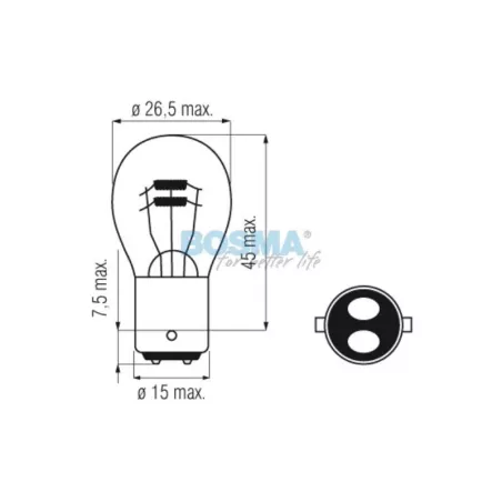 Bosma Bombilla 24V 21 / 5W P21 / 5W BAY15D Heavy Duty