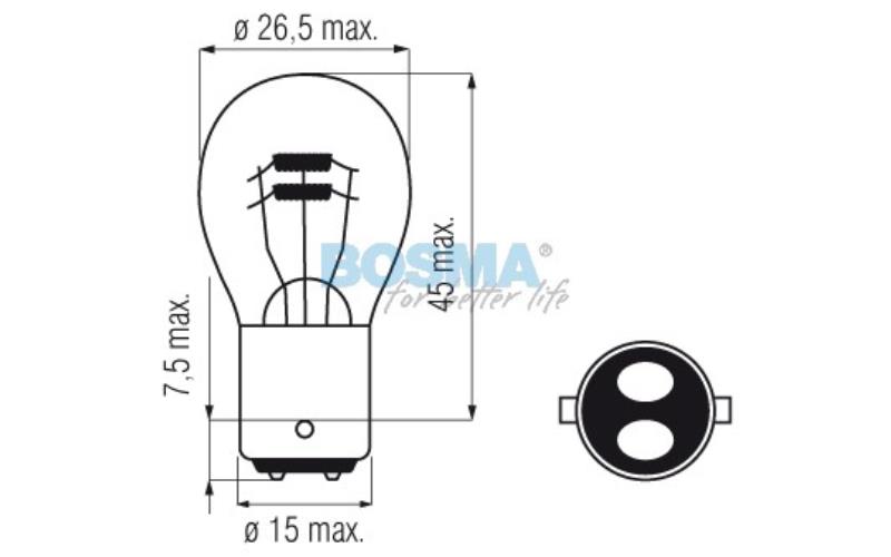 Bosma ЛАМПА 24V 21 / 5W P21 / 5W BAY15D Heavy Duty