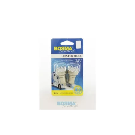Bosma Glühlampe 24V 12xLED Standard BA15S 6000k Weiss (2 Stück)