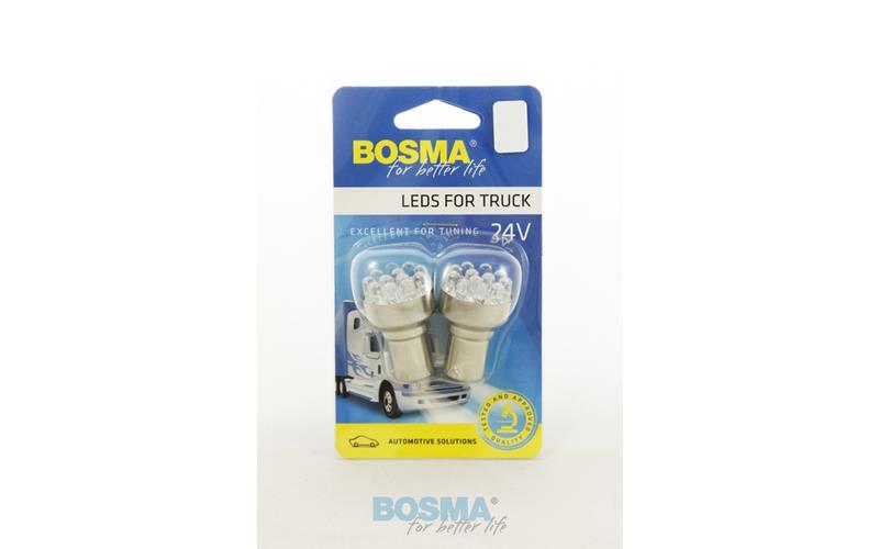 Bosma Bulb 24V 12xLED Standard BA15S 6000k White (2 Pieces)